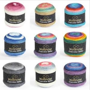Wool Bee Cupcake Glitter Gradient Wool Knitting Wool 150g