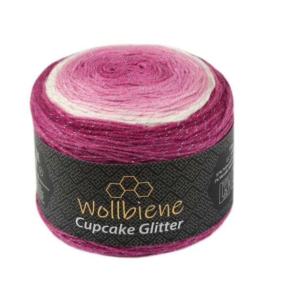 Wool Bee Cupcake Glitter Gradient Wool Knitting Wool 150g - Image 3